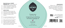 Load image into Gallery viewer, Hemp Massage Oil with Lavandin &amp; Eucalyptus
