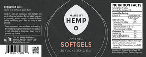 25 mg Organic Full Spectrum Hemp Gels #30
